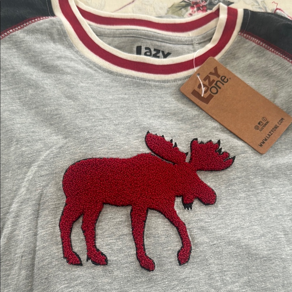 Lazy One Moose Long sleeve pajama shirt